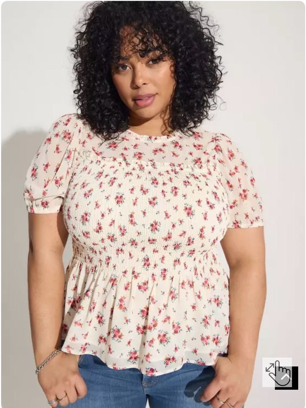 Torrid Chiffon floral ruffle top